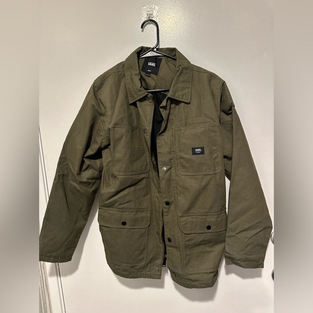 Vans green jacket boys size small